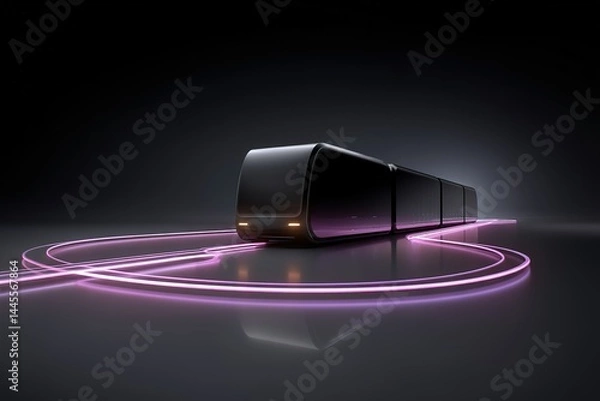 Obraz Futuristic transportation concept showcasing sleek design and vibrant neon elements in a dark environment