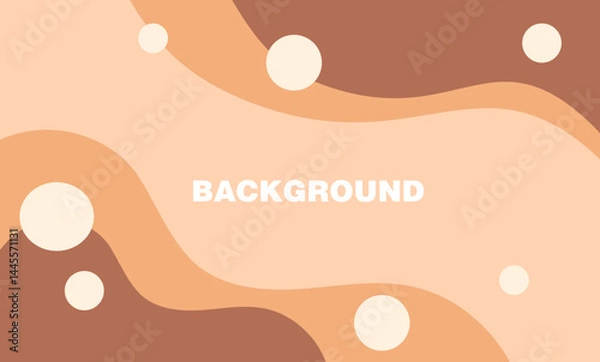 Obraz Minimalist abstract background in pastel brown colors. Wavy lines, сircles, light and soft atmosphere. Perfect for social media, posters, invitations, banners, and digital products.