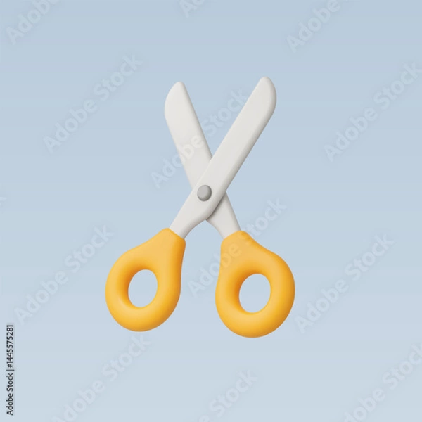 Fototapeta 3d Realistic Scissors icon Vector illustration