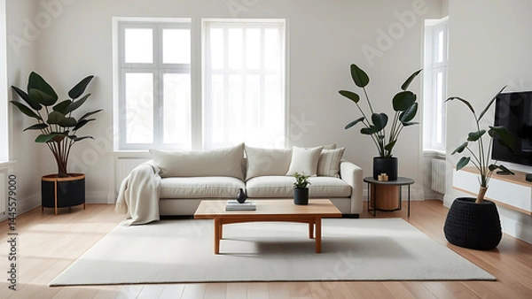 Fototapeta modern living room with sofa