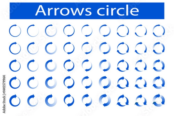 Obraz arrows circle set of 1, 2, and 3 spin arrow rotating elements clock wise direction. circular, reload, recycle, or rotation sign icon useful for infographics, web design. Vector illustration, clip art
