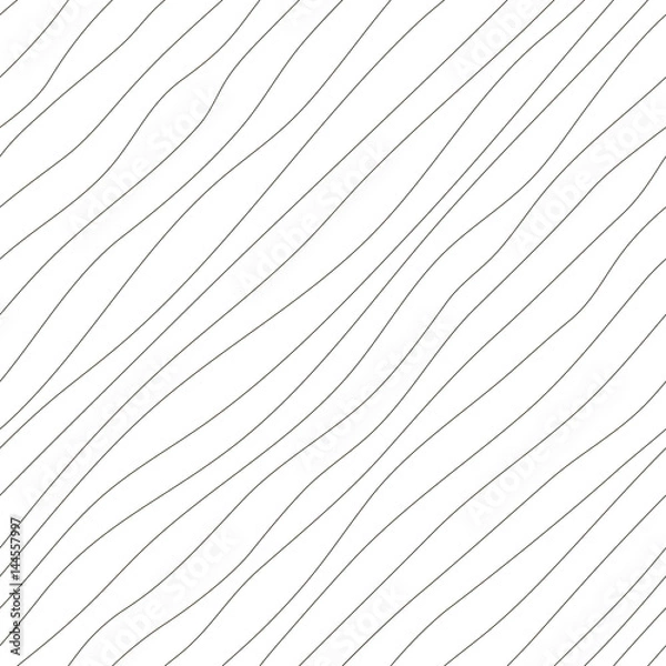 Obraz Vector seamless pattern. Abstract background. Irregular diagonal texture. Simple design. Textured slanting lines ornament. Black and white illustration.