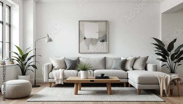 Fototapeta modern living room with sofa