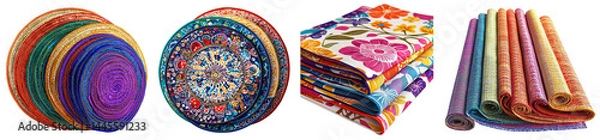 Fototapeta Colorful Handcrafted Textiles and Vibrant Patterns for Home Decor