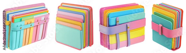 Fototapeta Colorful Paper Wallets with Various Designs for Creative Use