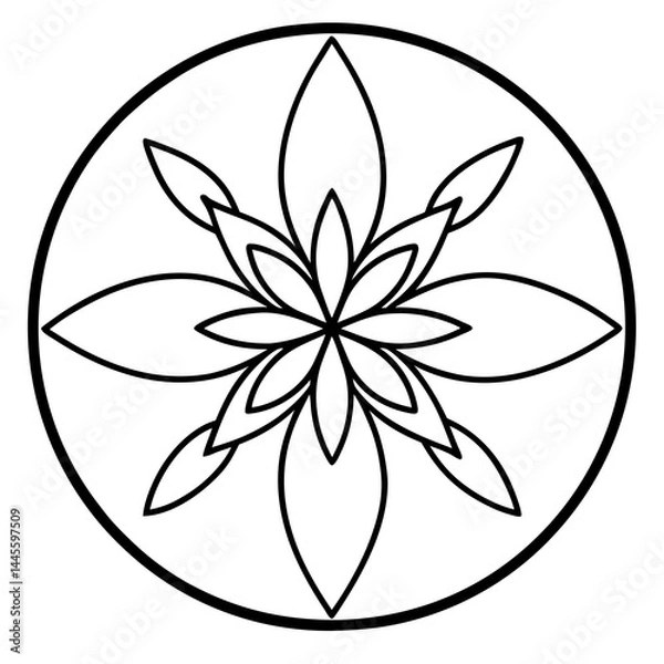 Obraz Canna Flower Mandala Line Art Vector Design