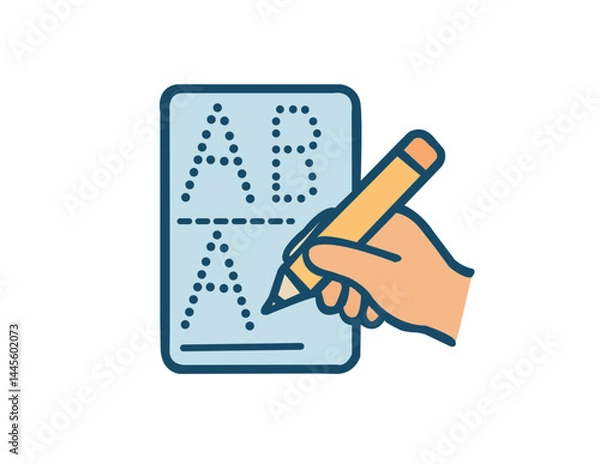 Obraz  Handwriting Practice for Kids – Pencil Tracing Letters Icon