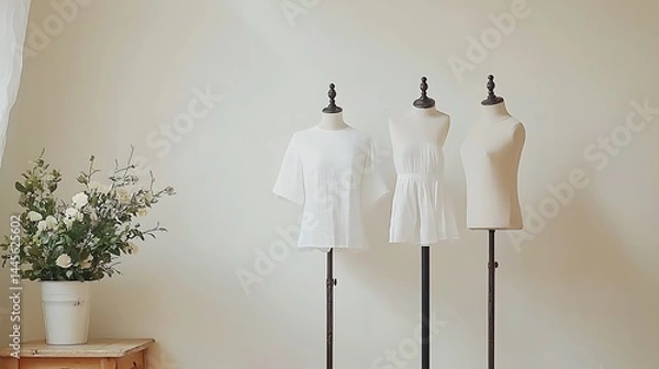 Fototapeta Elegant White Summer Collection on Display