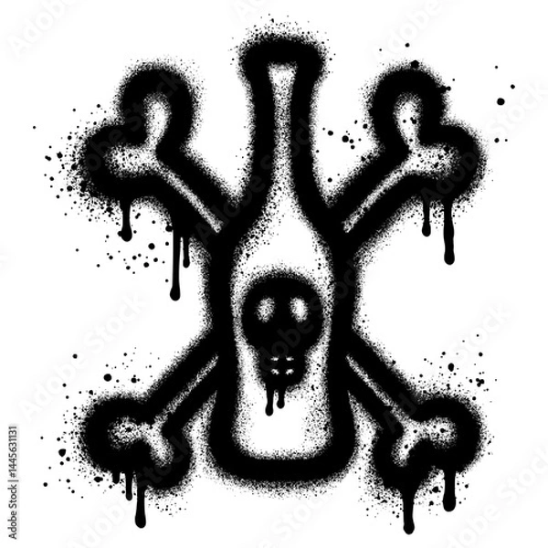 Fototapeta Spray Painted Graffiti Poison bottle icon Sprayed isolated with a white background.