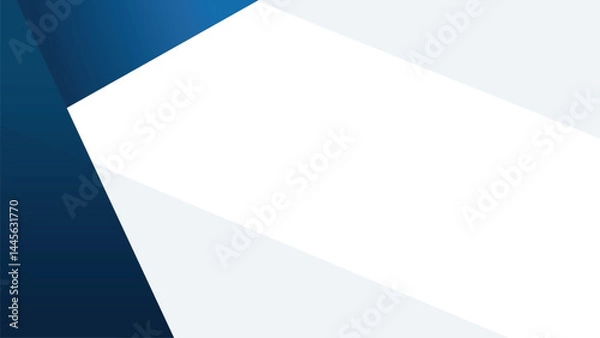 Fototapeta Modern blue and white abstract background with geometric shapes and copy space. Vector illustration