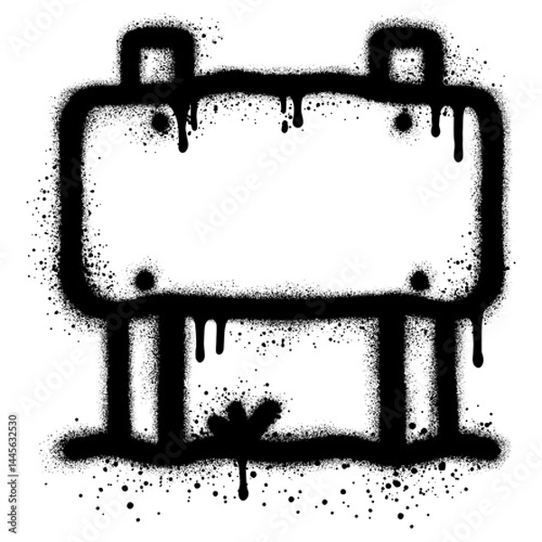 Fototapeta Wooden sign on a grass with graffiti style. vector illustration