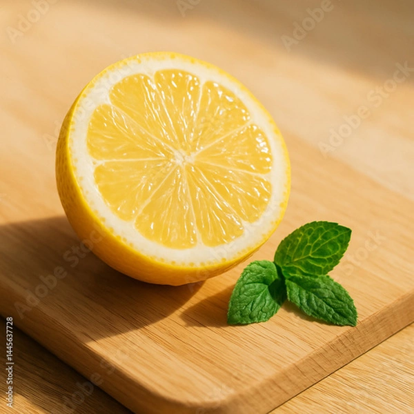 Fototapeta Zitronenschale auf Holz – Frische Zitrone mit Licht und Struktur Lemon on Wood – Fresh Citrus with Light and Texture