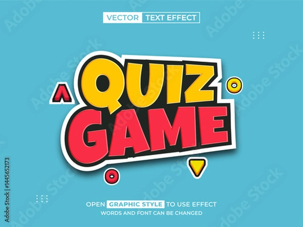 Obraz quiz game editable text, font effect, 3d text for title