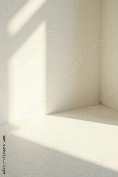 Obraz Serene Corner with Soft Light and Subtle Shadow Play on a Pristine Wall