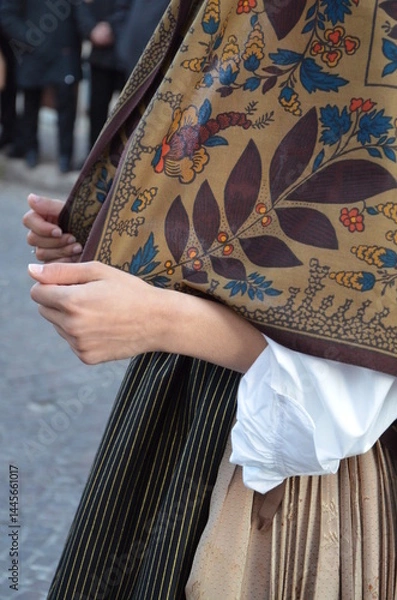 Obraz Sant'Antioco, Sardinia 05.06.2019: Saint Antioco, Sardinia - 04.16.2018: Religious procession of Sant'Antioco
