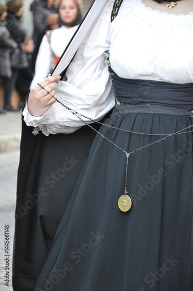 Obraz Sant'Antioco, Sardinia 05.06.2019: Saint Antioco, Sardinia - 04.16.2018: Religious procession of Sant'Antioco