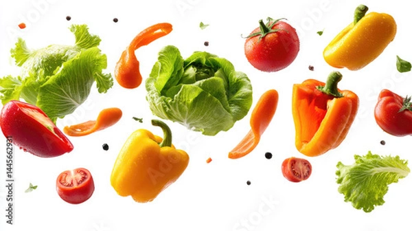 Obraz Colorful vegetables mid air