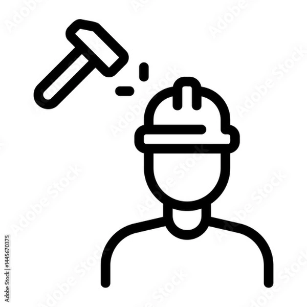 Obraz work injury line icon