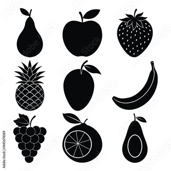 Obraz Fruit Silhouette Vector Bundle