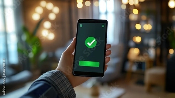 Obraz Instant Payment Confirmation Screen, green checkmark display