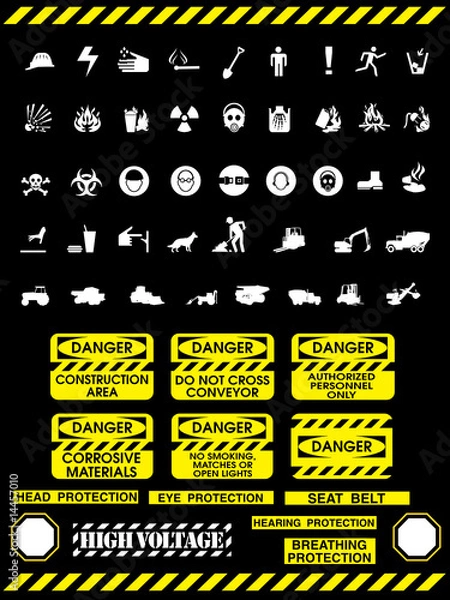 Fototapeta big set of work and construction elements