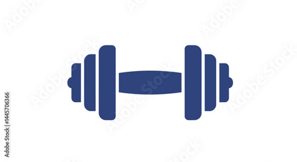 Fototapeta Simple Dark Blue Dumbbell Icon Design