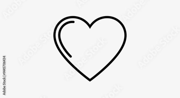 Fototapeta Simple Elegant Black Outline Heart Shape