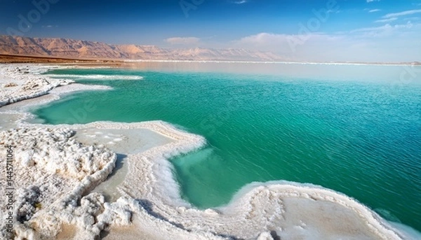 Obraz salty shore of the dead sea