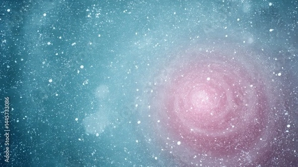 Fototapeta Vibrant pink and blue galaxy with central star, stunning cosmic display cosmic