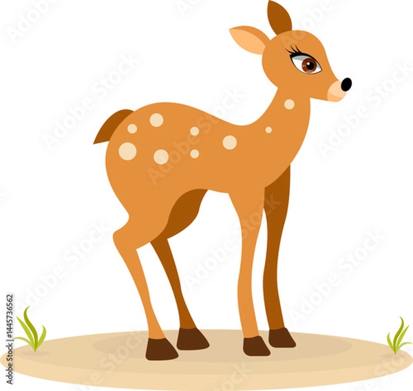 Obraz Cute zoo. Vector animals. Cute little deer. Vector collection of animals. Isolated