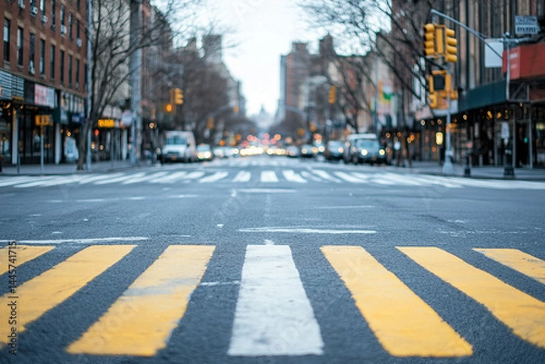 Fototapeta Empty asphalt road of a modern city made with generative ai