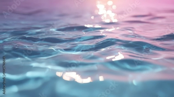 Fototapeta Vibrant pink water surface closeup, abstract texture background for minimalist design