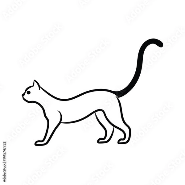 Fototapeta cat face silhouette vector icon minimal cute 126