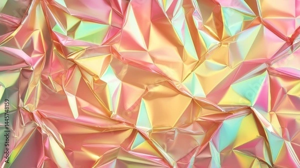 Fototapeta Colorful abstract background with shiny reflective pieces,  vibrant and modern design
