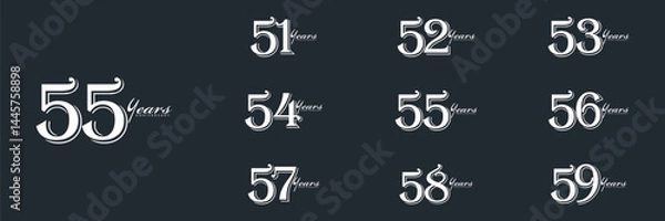 Fototapeta collection of creative number logo. abstract number white color design vector illustration