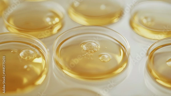 Fototapeta Cod liver oil cosmetics serum oil gel. Facial treatment serum gel