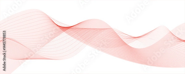 Fototapeta Abstract light red line wave vector background. Wave geometric Technology, data science frequency gradient lines . Futuristic energy sound waves technology curve flow wave 