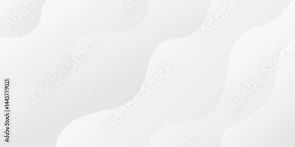 Obraz Abstract minimalistic white paper wave curve lines banner background design.

