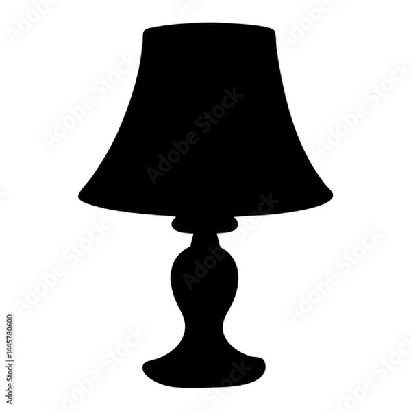 Fototapeta Silhouette of a table lamp with a shade and decorative base design