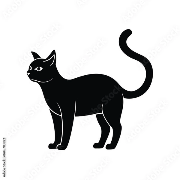 Fototapeta Silhouette of Standing Cat Vector Design