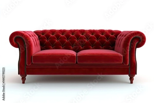 Obraz red sofa isolated on white background