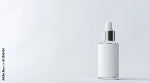 Fototapeta Empty dropper bottle.  Clean, modern cosmetic packaging mock-up