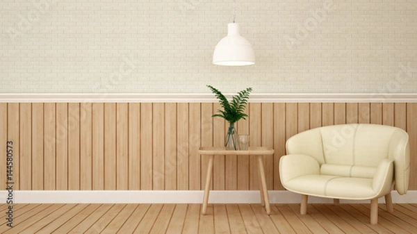 Fototapeta living area in coffee shop or lounge - 3D Rendering