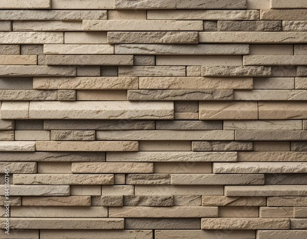Fototapeta Precision Stacked Ceramic Tiles in Earthy Tones with Clean Shadow Edges.