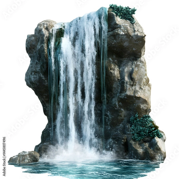 Fototapeta waterfall isolated on transparent background