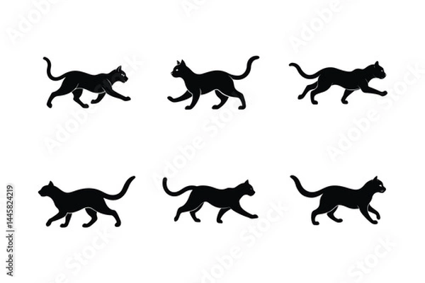 Fototapeta cat face silhouette vector icon minimal cute style 33