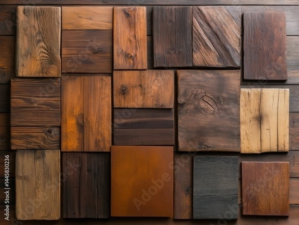Fototapeta High resolution wooden texture set in flat lay, ideal for design references