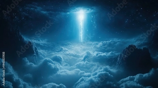 Fototapeta Celestial Light Piercing Clouds