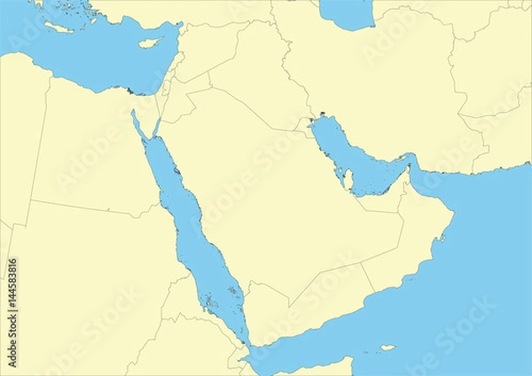 Obraz Mapa wektorowa Półwyspu Arabskiego lub Arabii