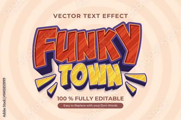 Obraz Funky town 3d editable vector text effect